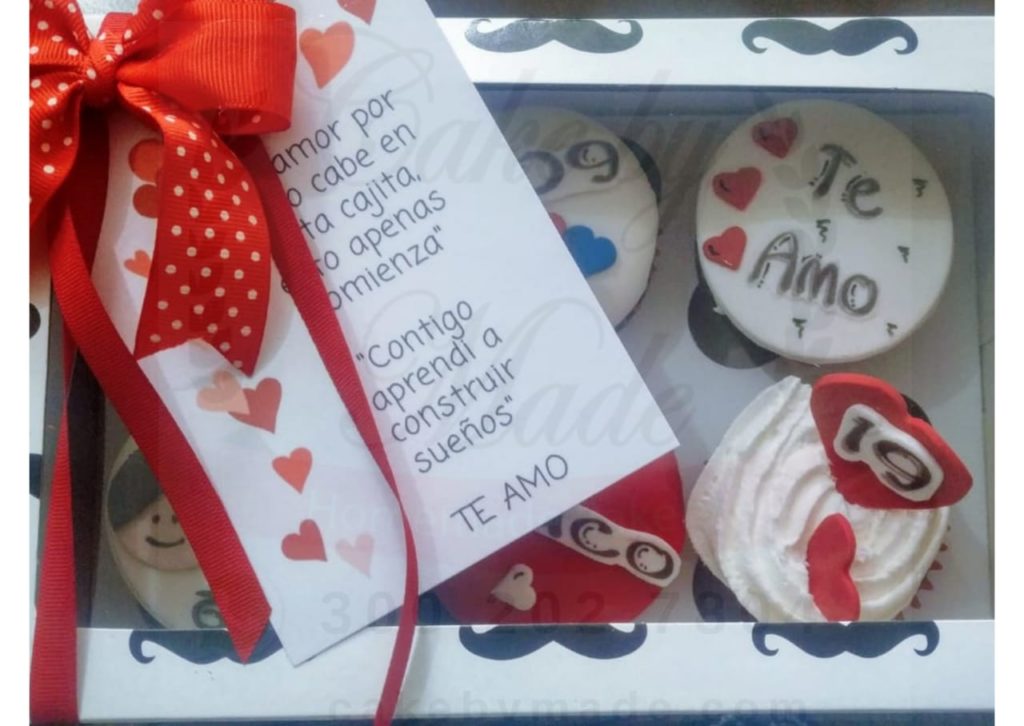 bonitas cajas de seis cupcakes decorados