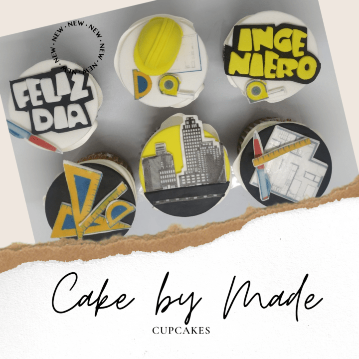Feliz dia del Ingeniero Cupcakes con decoracionpersonalizada de ingenieros