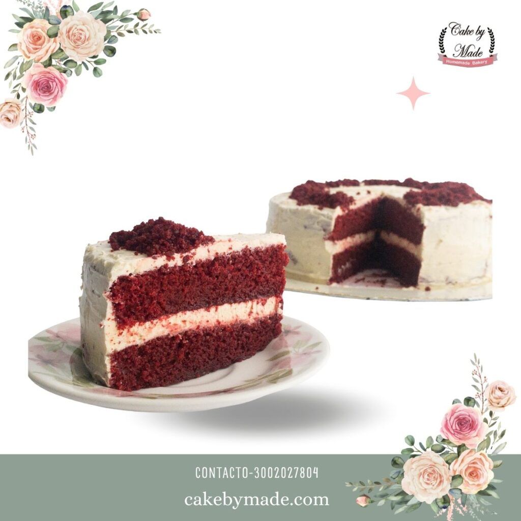 Porción de torta red velvet