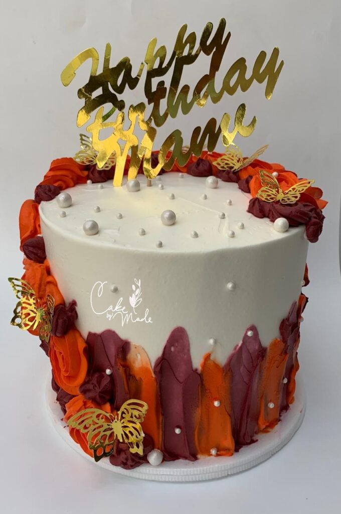 Linta torta de cumpleaños sin crema con Combinaciones de colores blanco y rojo topper Ideal para celebrar con tus seres queridos